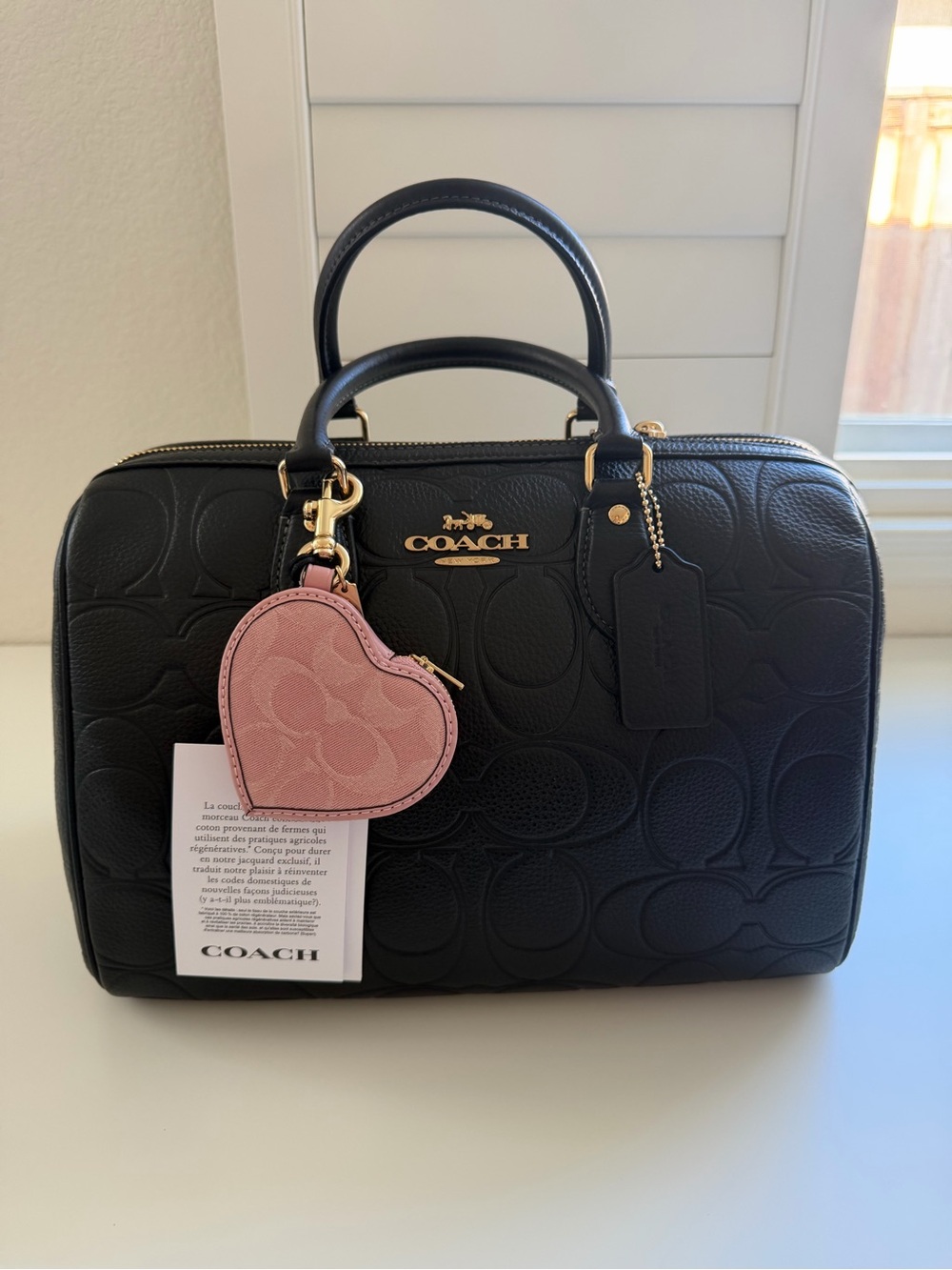 SOLD 🎉 Coach Heart Bag Charm In Signature Denim - Picture 4 of 5